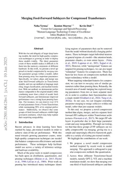Merging Feed-Forward Sublayers for Compressed Transformers