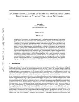 A Computational Model of Learning and Memory Using Structurally Dynamic Cellular Automata