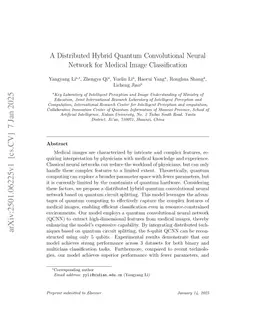 A Distributed Hybrid Quantum Convolutional Neural Network for Medical Image Classification