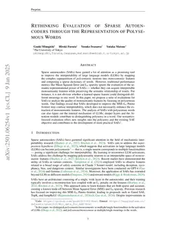 Rethinking Evaluation of Sparse Autoencoders through the Representation of Polysemous Words