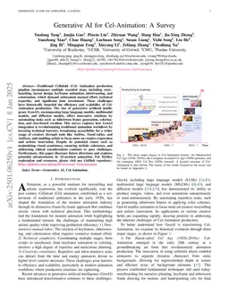 Generative AI for Cel-Animation: A Survey