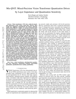 Mix-QViT: Mixed-Precision Vision Transformer Quantization Driven by Layer Importance and Quantization Sensitivity