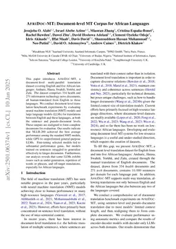 AFRIDOC-MT: Document-level MT Corpus for African Languages