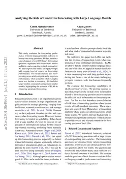 Analyzing the Role of Context in Forecasting with Large Language Models