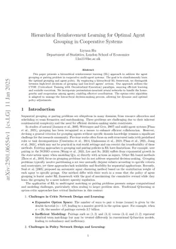 Hierarchical Reinforcement Learning for Optimal Agent Grouping in Cooperative Systems