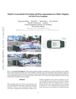 MapGS: Generalizable Pretraining and Data Augmentation for Online Mapping via Novel View Synthesis