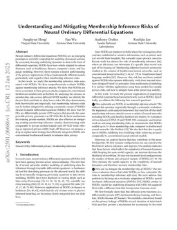 Modeling Neural Networks with Privacy Using Neural Stochastic Differential Equations