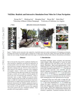 Vid2Sim: Realistic and Interactive Simulation from Video for Urban Navigation