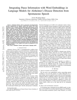 Integrating Pause Information with Word Embeddings in Language Models for Alzheimer's Disease Detection from Spontaneous Speech