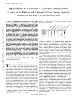 SuperNeRF-GAN: A Universal 3D-Consistent Super-Resolution Framework for Efficient and Enhanced 3D-Aware Image Synthesis