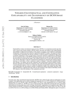 Towards Counterfactual and Contrastive Explainability and Transparency of DCNN Image Classifiers