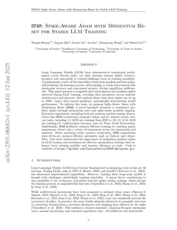 SPAM: Spike-Aware Adam with Momentum Reset for Stable LLM Training