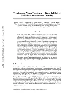 Transforming Vision Transformer: Towards Efficient Multi-Task Asynchronous Learning