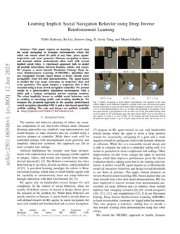 Learning Implicit Social Navigation Behavior using Deep Inverse Reinforcement Learning