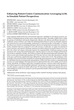 Enhancing Patient-Centric Communication: Leveraging LLMs to Simulate Patient Perspectives