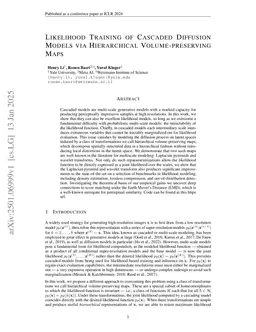 Likelihood Training of Cascaded Diffusion Models via Hierarchical Volume-preserving Maps