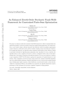 An Enhanced Zeroth-Order Stochastic Frank-Wolfe Framework for Constrained Finite-Sum Optimization
