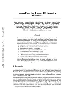 Lessons From Red Teaming 100 Generative AI Products