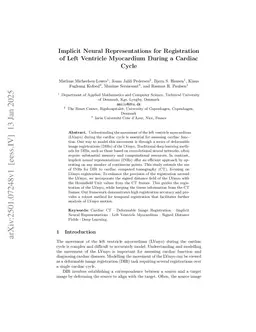 Implicit Neural Representations for Registration of Left Ventricle Myocardium During a Cardiac Cycle