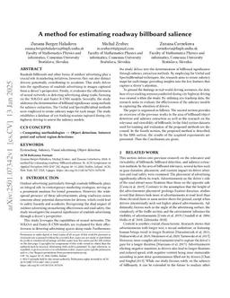 A method for estimating roadway billboard salience