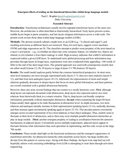 Emergent effects of scaling on the functional hierarchies within large language models