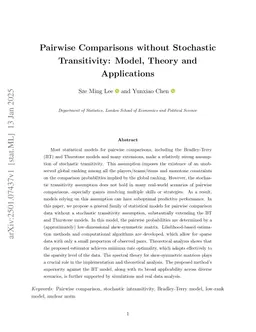 Pairwise Comparisons without Stochastic Transitivity: Model, Theory and Applications
