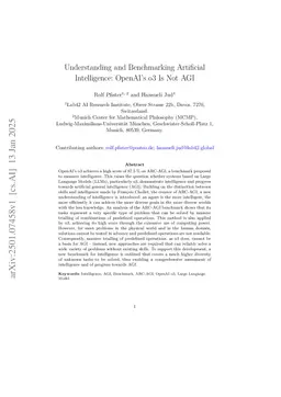 Understanding and Benchmarking Artificial Intelligence: OpenAI's o3 Is Not AGI