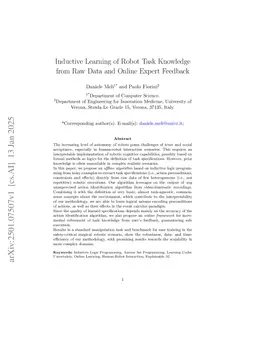 Inductive Learning of Robot Task Knowledge from Raw Data and Online Expert Feedback