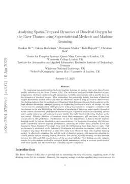 Analyzing Spatio-Temporal Dynamics of Dissolved Oxygen for the River Thames using Superstatistical Methods and Machine Learning
