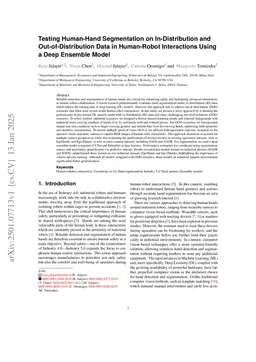 Testing Human-Hand Segmentation on In-Distribution and Out-of-Distribution Data in Human-Robot Interactions Using a Deep Ensemble Model