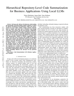 Hierarchical Repository-Level Code Summarization for Business Applications Using Local LLMs