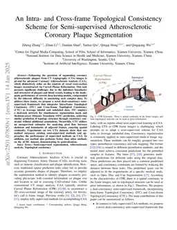 An Intra- and Cross-frame Topological Consistency Scheme for Semi-supervised Atherosclerotic Coronary Plaque Segmentation