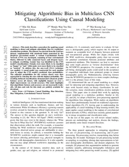Mitigating Algorithmic Bias in Multiclass CNN Classifications Using Causal Modeling
