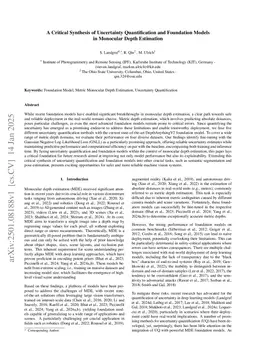 A Critical Synthesis of Uncertainty Quantification and Foundation Models in Monocular Depth Estimation