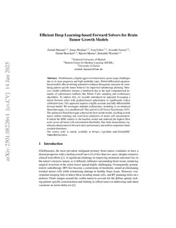 Efficient Deep Learning-based Forward Solvers for Brain Tumor Growth Models