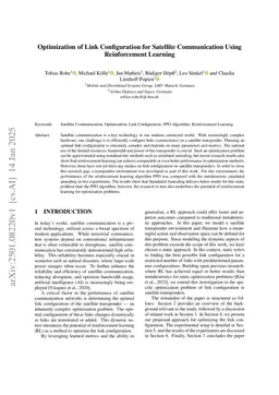 Optimization of Link Configuration for Satellite Communication Using Reinforcement Learning