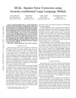 SEAL: Speaker Error Correction using Acoustic-conditioned Large Language Models