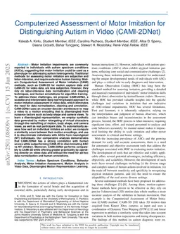 Computerized Assessment of Motor Imitation for Distinguishing Autism in Video (CAMI-2DNet)