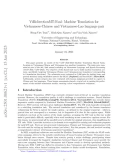 ViBidirectionMT-Eval: Machine Translation for Vietnamese-Chinese and Vietnamese-Lao language pair