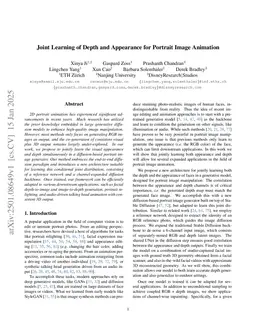 Joint Learning of Depth and Appearance for Portrait Image Animation
