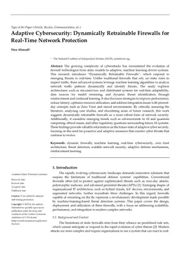 Adaptive Cybersecurity: Dynamically Retrainable Firewalls for Real-Time Network Protection