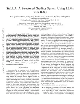 SteLLA: A Structured Grading System Using LLMs with RAG
