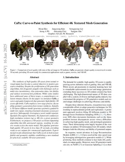 CaPa: Carve-n-Paint Synthesis for Efficient 4K Textured Mesh Generation