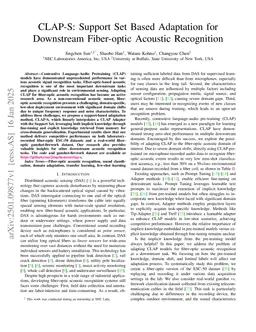 CLAP-S: Support Set Based Adaptation for Downstream Fiber-optic Acoustic Recognition