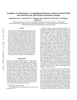 Sympathy over Polarization: A Computational Discourse Analysis of Social Media Posts about the July 2024 Trump Assassination Attempt