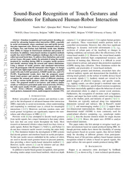 Sound-Based Recognition of Touch Gestures and Emotions for Enhanced Human-Robot Interaction