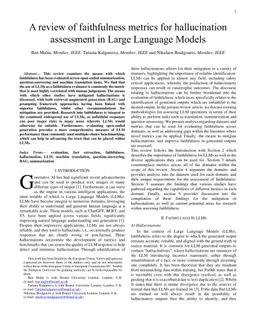 A review of faithfulness metrics for hallucination assessment in Large Language Models