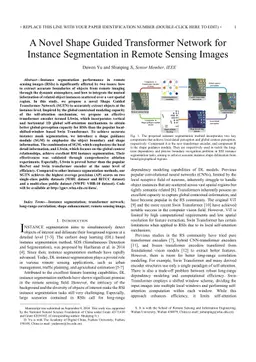 A Novel Shape Guided Transformer Network for Instance Segmentation in Remote Sensing Images