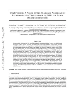 STARFormer: A Novel Spatio-Temporal Aggregation Reorganization Transformer of FMRI for Brain Disorder Diagnosis