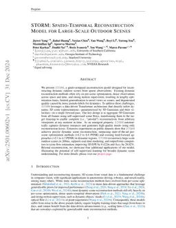 STORM: Spatio-Temporal Reconstruction Model for Large-Scale Outdoor Scenes